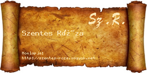 Szentes Róza névjegykártya